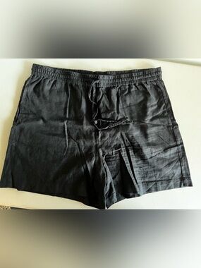 DKNY Black Drawstring Athletic Shorts